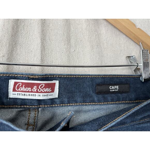 Cohen & Sons Cafe Slim Mens Preppy Designer Hipster Jeans Size 32 X 32 Dark Wash - Picture 3 of 10